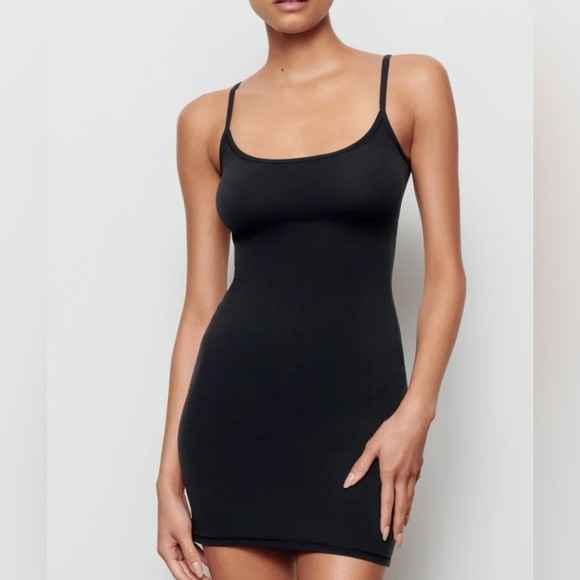 SKIMS Dresses & Skirts - New! Skims FITS EVERYBODY Slip Dress Onyx Black XLarge